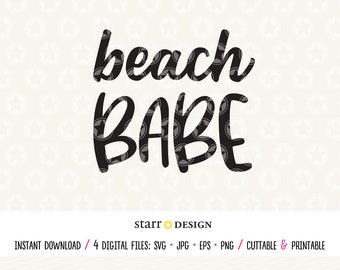 Beach Babe svg, Beach svg, Digital file, Summer svg, Beach file, Cutting File, SVG, Jpg, Png, EPS Cut, Print, Decal, Cricut svg, Svg file