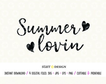 Summer Lovin Digital Cut File in SVG Jpg Png and EPS - Cut, Print, Decal for Cricut Crafting and more