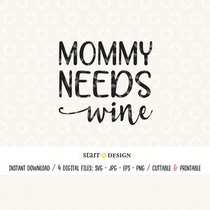 Wine svg, Mommy Needs Wine svg, Wine file, Digital File, SVG file, Cricut file, Mom svg, Drinks svg, Funny svg, Cutting file