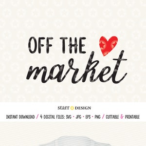 Svg hors marché, téléchargement numérique pour la future mariée pour l'artisanat et le mariage bricolage