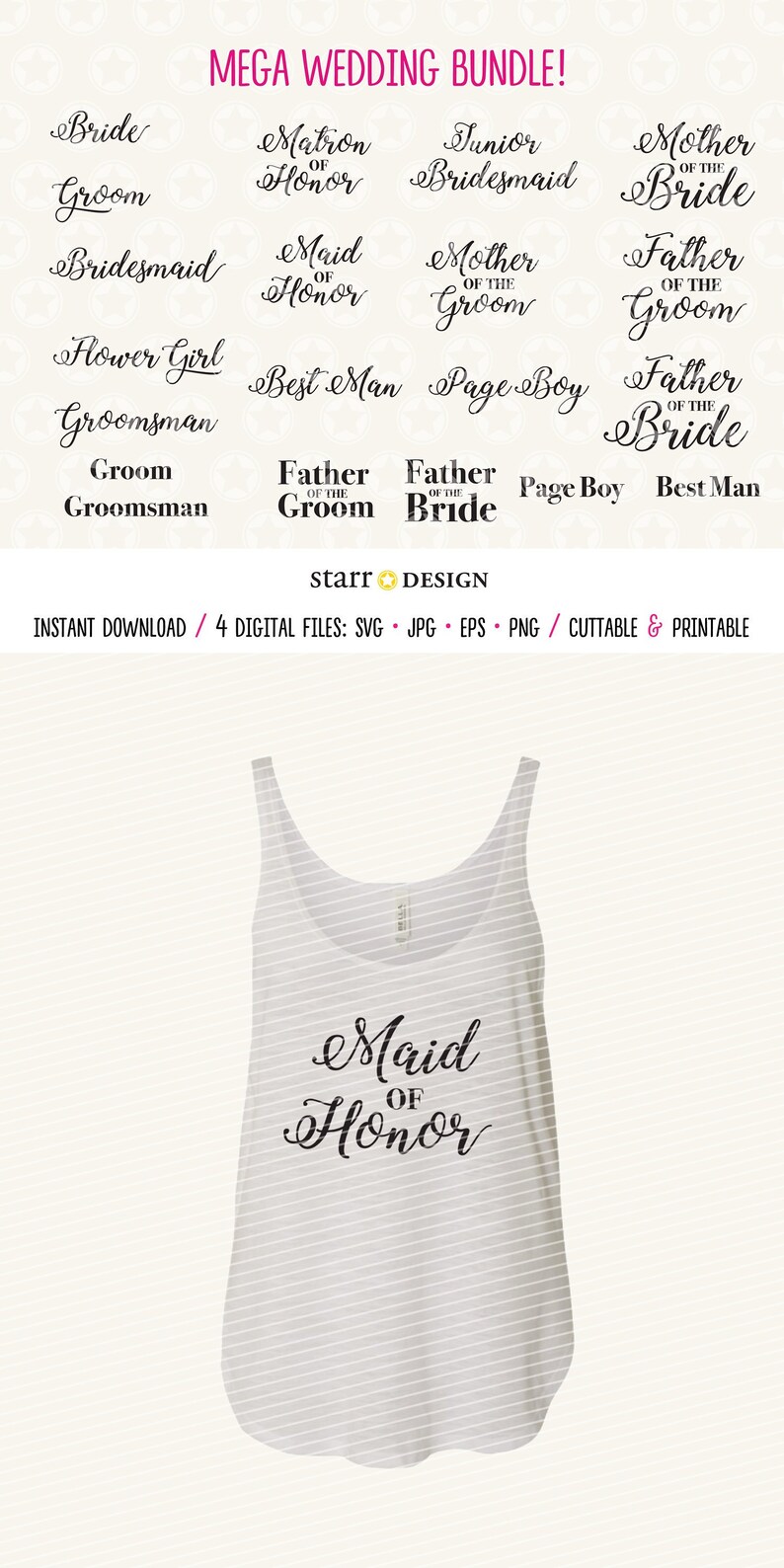 Download Mega Bridal Bundle Bridal Party Shirts Wedding Party Svg Files For Cricut And Silhouette Clip Art Art Collectibles Gkjwonosari Com