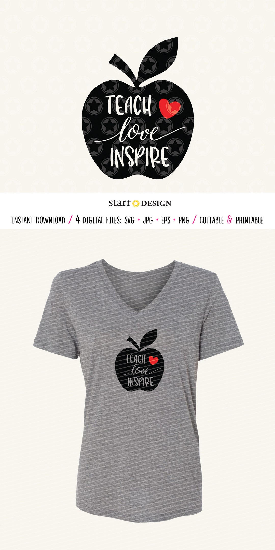 Teach Love Inspire Svg Cut File - Etsy