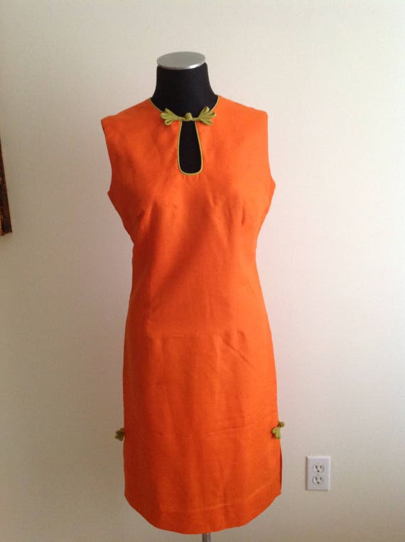 orange and green dress