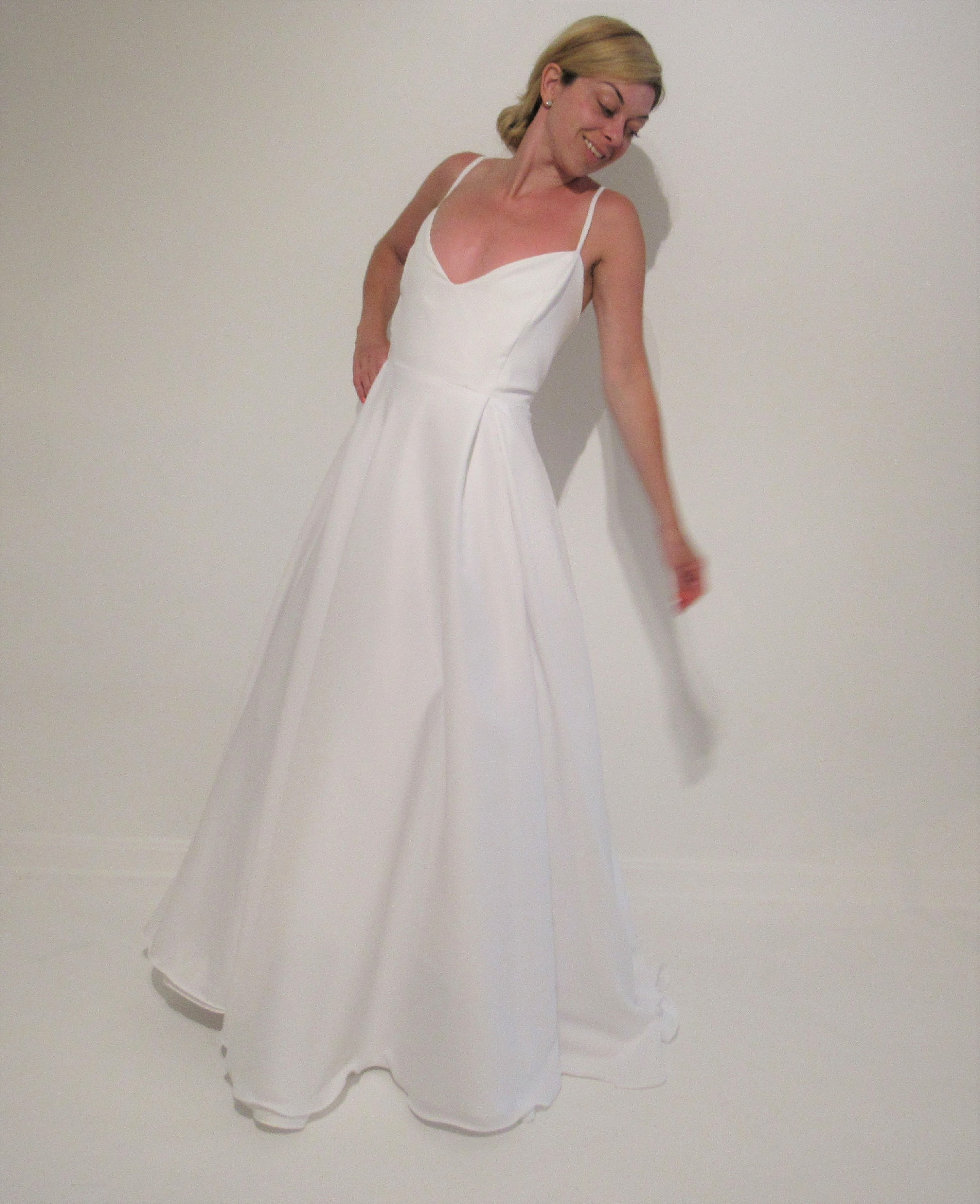 Yours Mine Bridal Gown Plain Wedding Dress Crepe Wedding Etsy