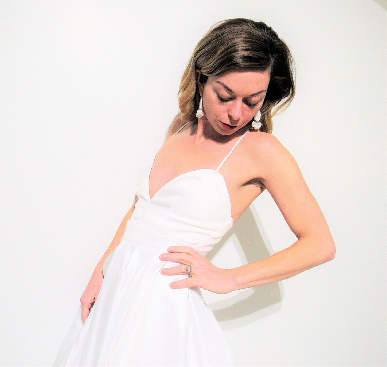 Yours And Mine Bridal Wedding Dress Minimal Plain White Etsy