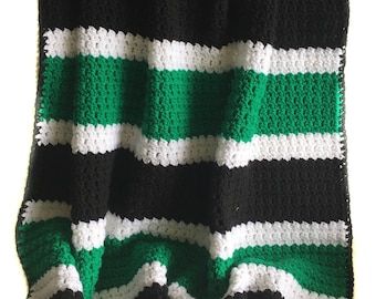 Crochet PATTERN - crochet striped lap blanket / crochet throw / crochet afghan, stadium blanket / game day blanket
