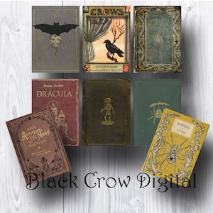 ATC Book Cover Cards; Grunge, Gothic, Creepy Vintage 2 1/2&quot; by 3 1/2&quot; Backgrounds;  Collage Sheet; Printable; Instant Download; Scrapbooking