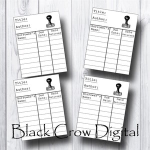 Library Cards White Background; Vintage Office, Junk Journal - Journal Cards - Embellishments - Printable Instant Download Collage Sheet