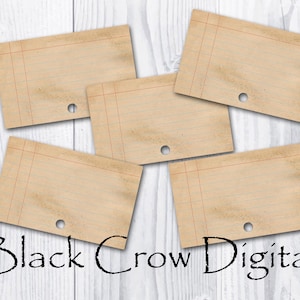 Grungy Library Card Catalog Cards; Blank Library Cards; Blank Journal Cards; Printable Collage Sheet; Instant Download; DIY
