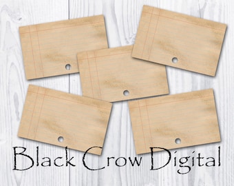Grungy Library Card Catalog Cards; Blank Library Cards; Blank Journal Cards; Printable Collage Sheet; Instant Download; DIY