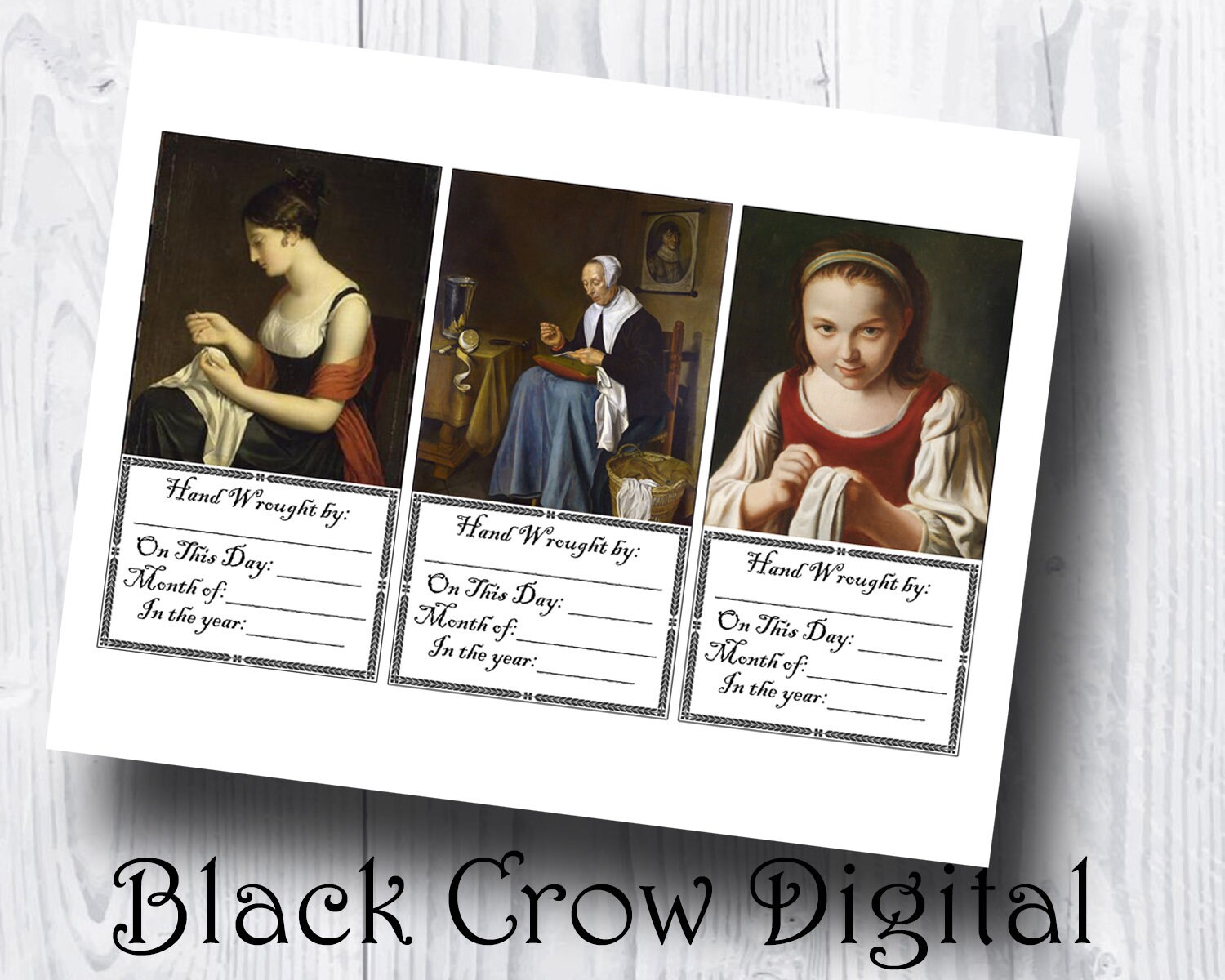 Needlework Labels / Primitive Ladies Stitching / 6 Printable Etsy