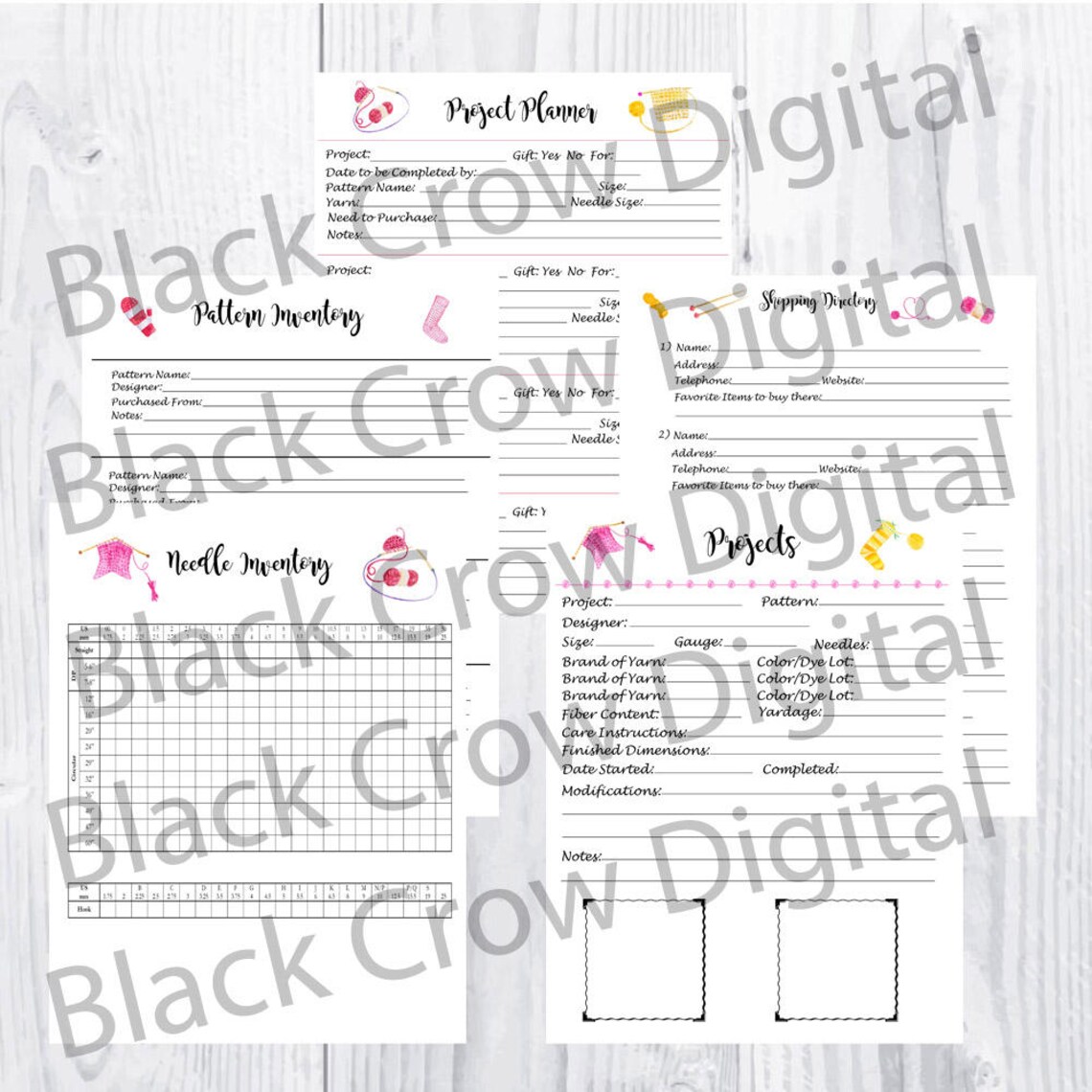 Printable Knitting Journal Knit Project Records for Knitters Etsy