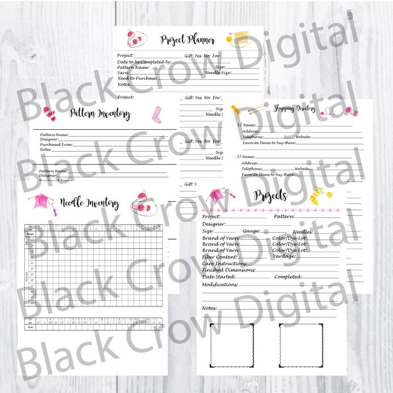 Printable Knitting Journal Knit Project Records for Knitters Etsy