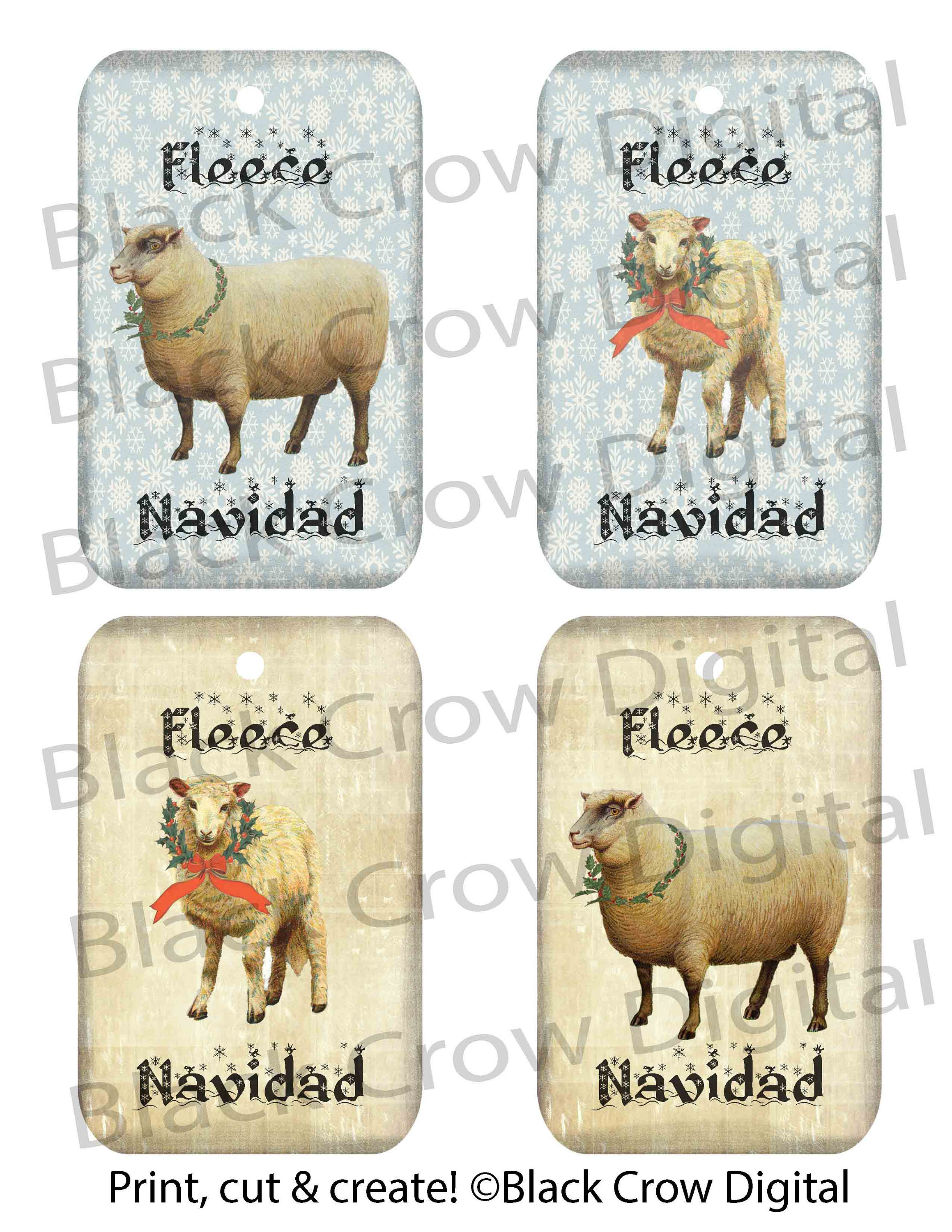 Sheep Christmas Gift Tags, for Rug Hooking, Yarn, Wool Gift, Knitting ...
