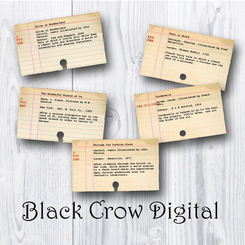 Library Card Catalog Etsy