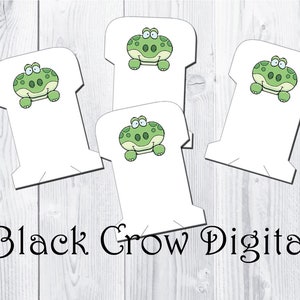 Embroidery Thread Bobbins / Cross Stitch Floss Spools / Cute Frog Bobbins for Thread /  Instant Digital Download Printable  PDF JPG