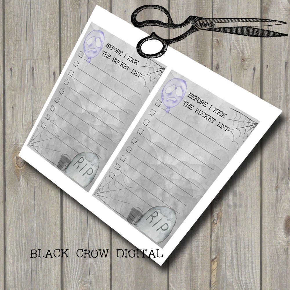 Before I Kick the Bucket List Instant Digital Download Etsy