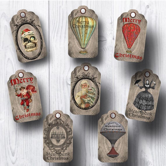 Steampunk Vintage Christmas Tags