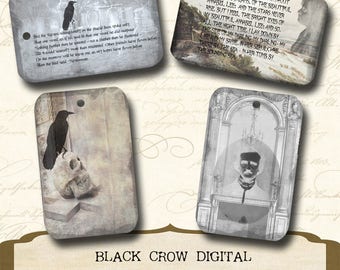 Edgar Allan Poe Tags, Annabel Lee, The Raven, Gothic Distressed, Halloween  Embellishments - Printable Instant Download