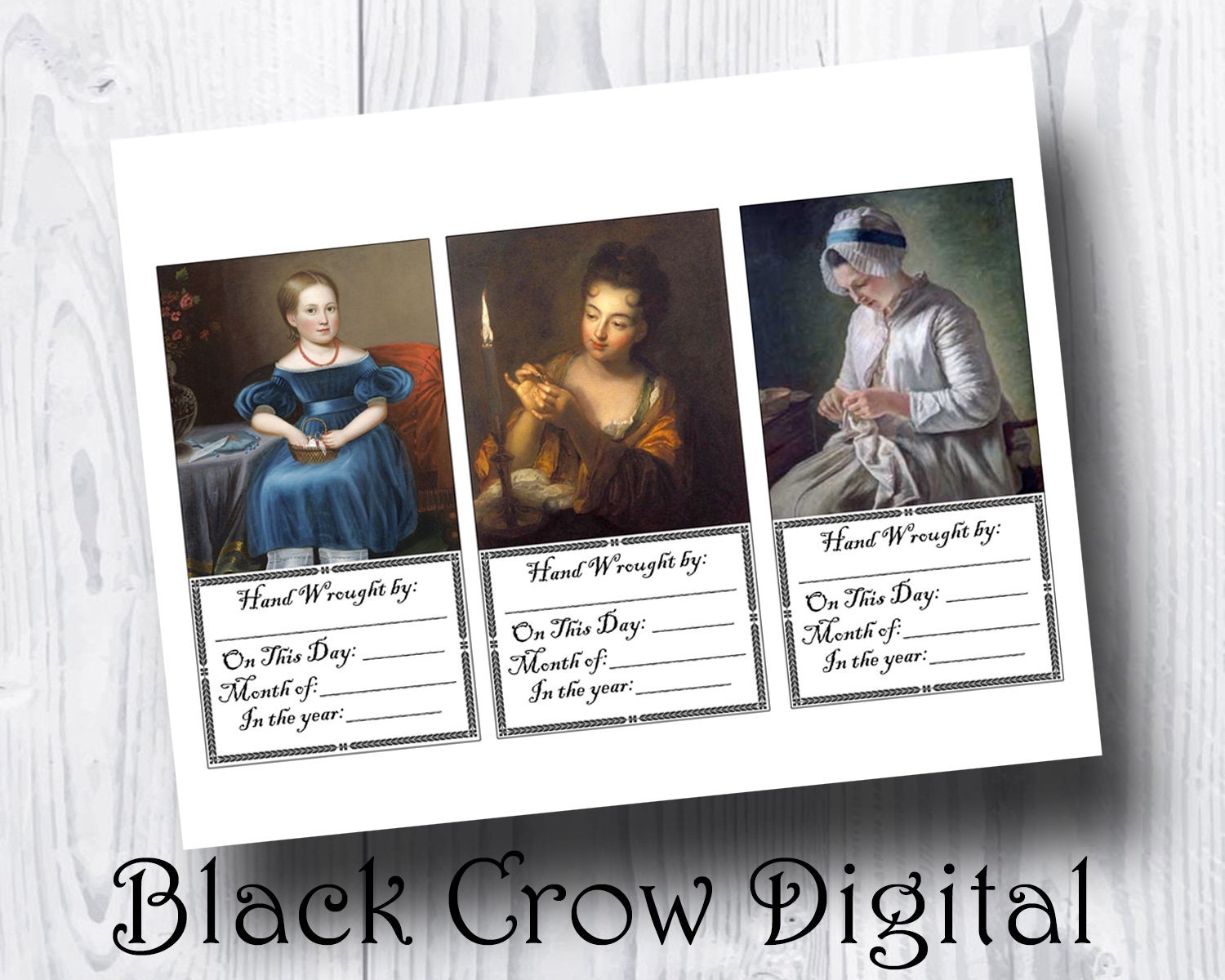 Needlework Labels / Primitive Ladies Stitching / 6 Printable Etsy