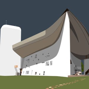 Le Corbusier Notre Dame du Haut graphic design giclée print