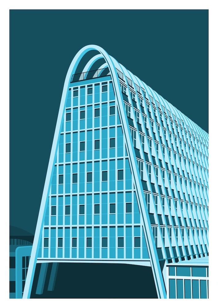 Toast Rack, Manchester - impression giclée de conception graphique Blue Monday