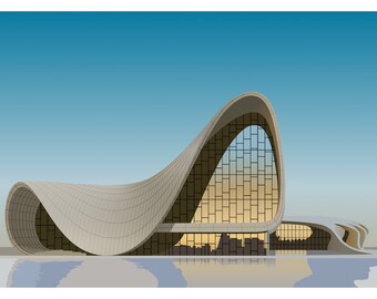Impression giclée de conception graphique Heydar Aliyev Center II