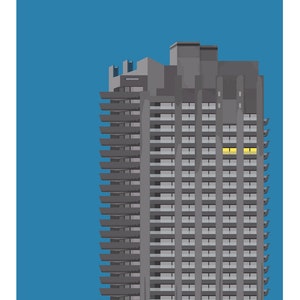 Barbican Tower II graphic design giclée print
