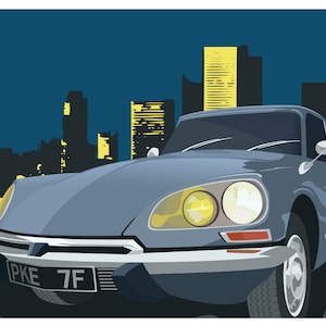 Citroën DS 1968 graphic design giclée print