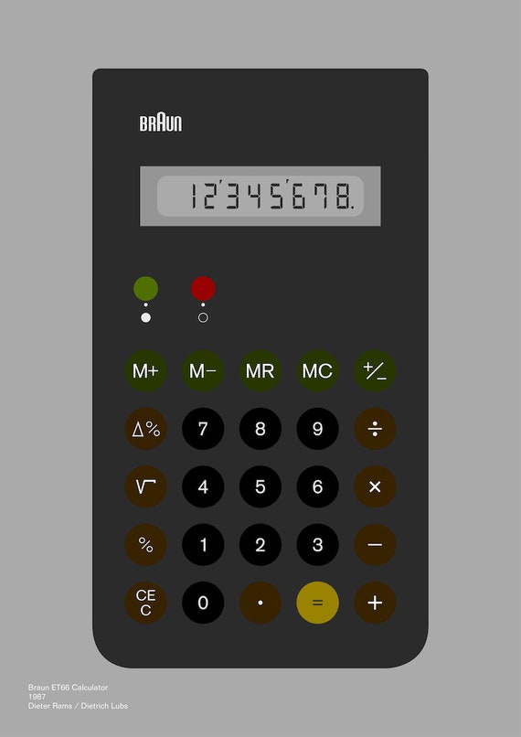 Braun ET66 Calculator Graphic Design Giclée Print - Etsy