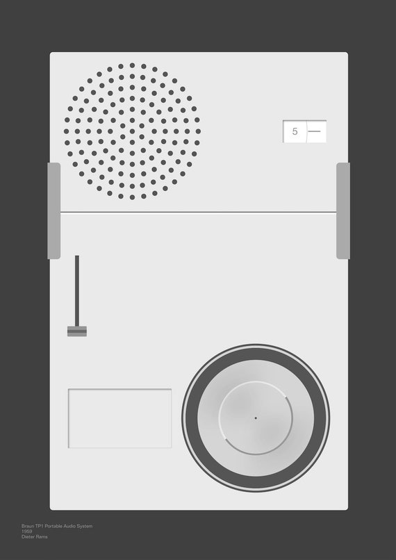Braun TP1 Portable Audio System Graphic Design Giclée Print - Etsy