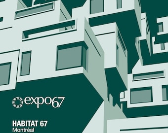 Impresión giclée de diseño gráfico de Habitat 67