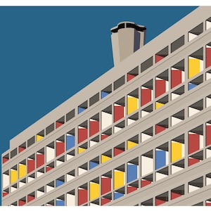 Unité d&#39;Habitation graphic design giclée print