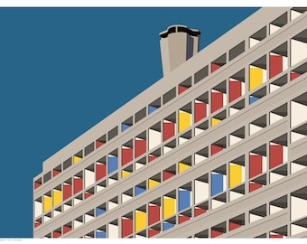 Conception graphique Unité d&#39;Habitation giclée