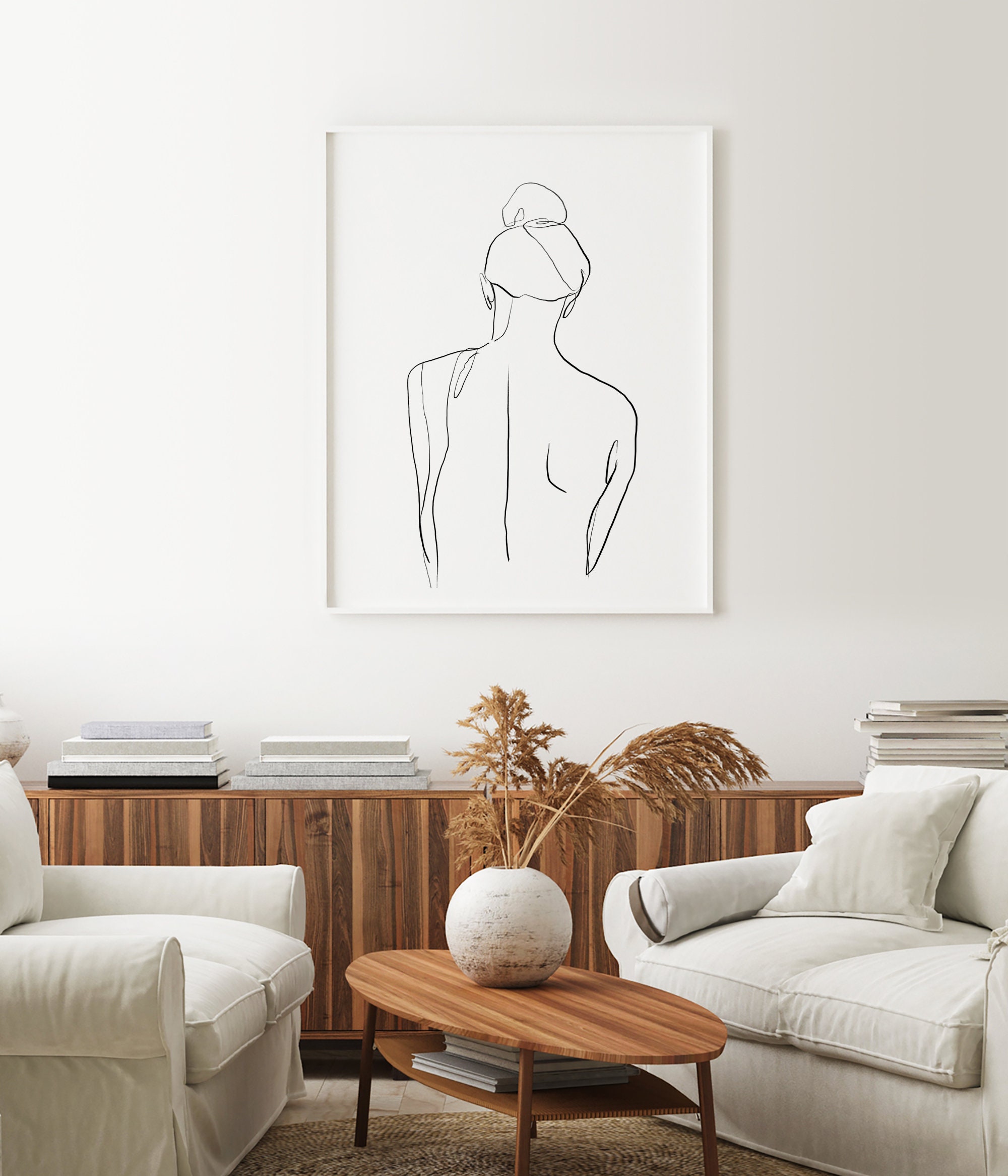 Woman body wall art Woman line art Female figure print Etsy