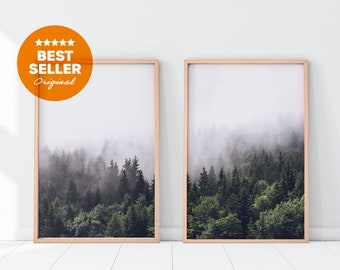 Forest set,Forest wall art, Printable wall Art, Nature Art, Foggy Forest Print, Printable Nature, Photography Forest, Modern wall art