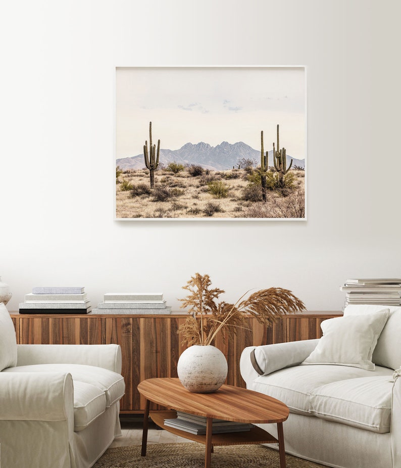 Horizontal Desert Wall Art Desert Printable Cactus Wall Art Etsy