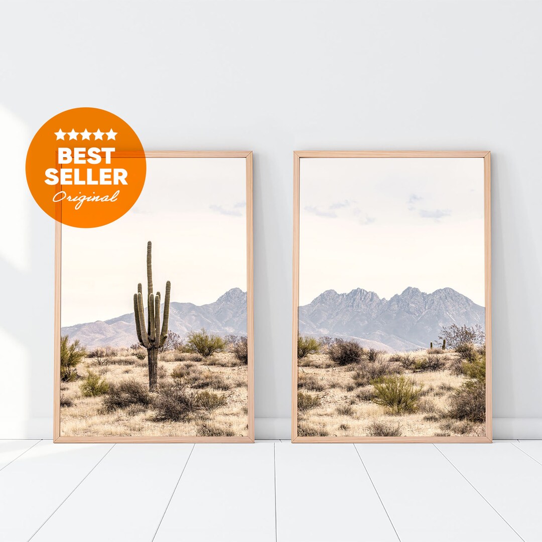 Desert Wall Art Set, Desert Printable, Cactus Wall Art, Landscape ...