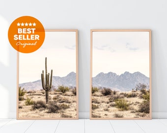 Desert wall art set, Desert Printable, Cactus Wall Art, Landscape Prints Wall Art, Boho Decor, Desert Cactus Print