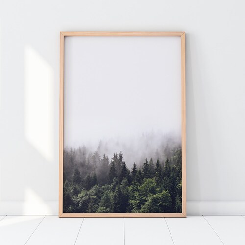 Forest Wall Art Printable Wall Art Nature Art Foggy Forest | Etsy