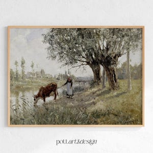 Vintage Printable Wall Art European Landscape Oil Painting Printable Gallery Wall Art French Country Antique Farmhouse Nature Prints LH07