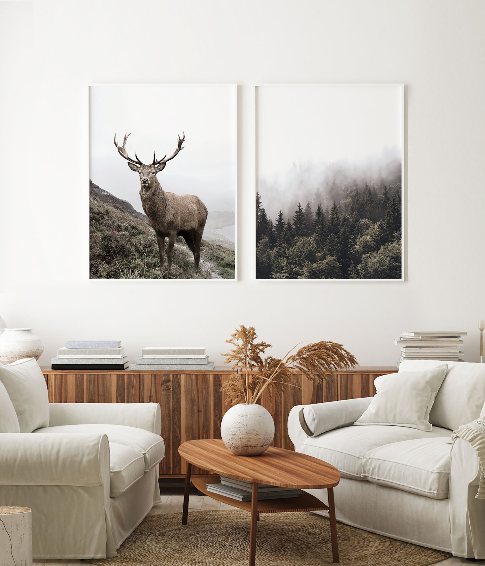 Deer Print Forest Animal Wall Art Landscape Prints Wall Art Etsy Canada