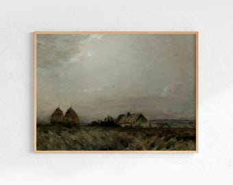 Vintage Landscape Printable Wall Art Antique Country Prints Vintage Farmhouse Gallery Wall Art Frame TV Art Moody Wall Art