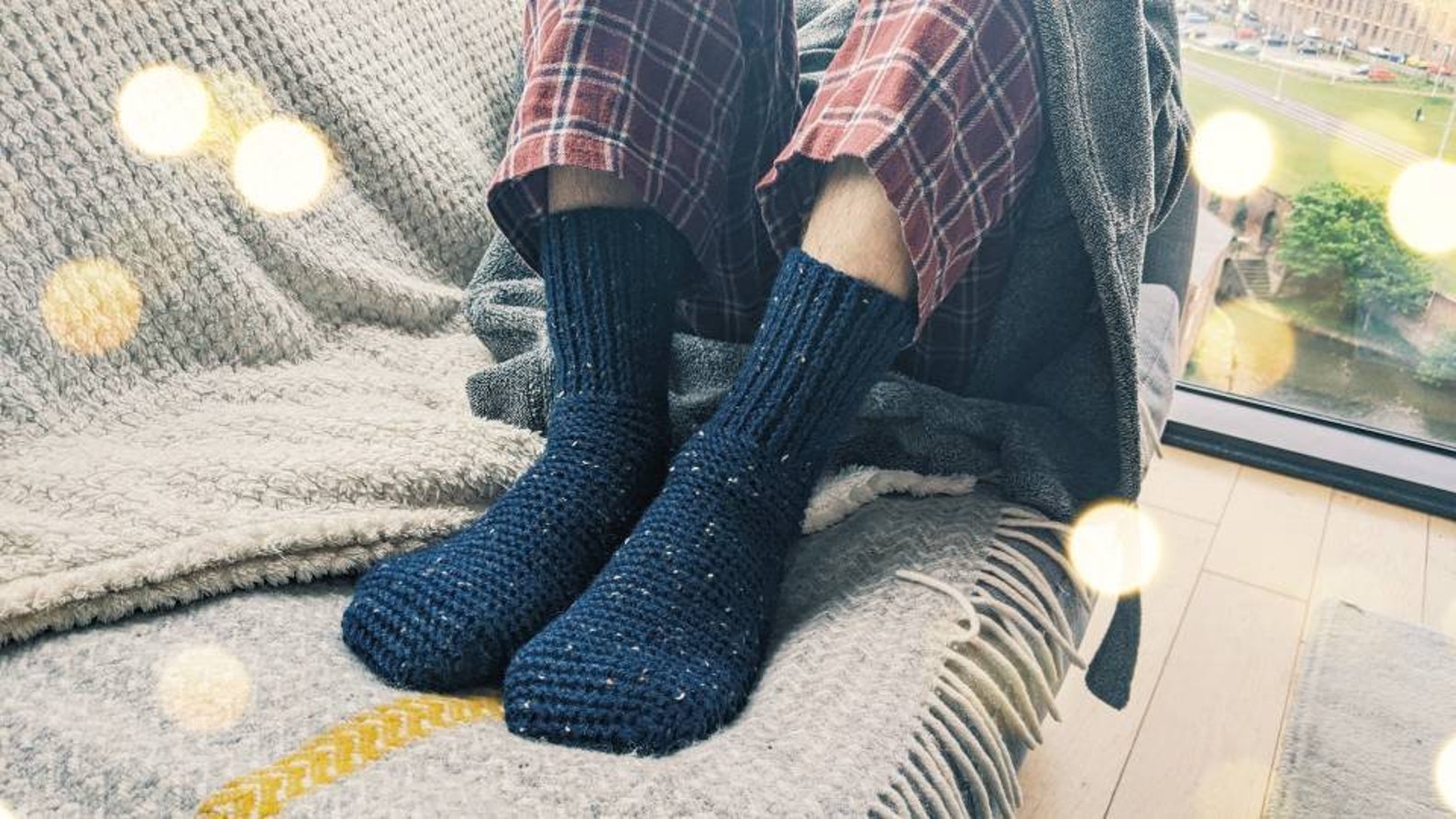 Hygge Cosy Comfy Warm Handmade Knitted Socks Size 6-8 Made | Etsy