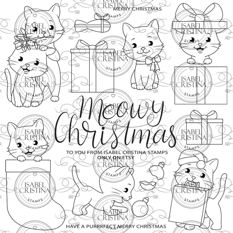 Christmas cats IsabelCristinaStamps image 0 Christmas cats IsabelCristinaStamps image 0