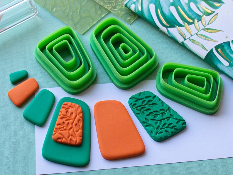 Polymer Clay Cutters Set 33. Asymmetric Rectangle Cutters. Etsy