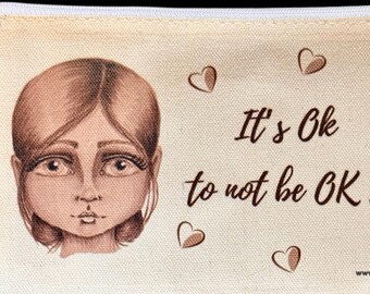 Mixarray Printed 'Cute Fun Faces' Self Care Cosmetic Purse/ Pencil Case