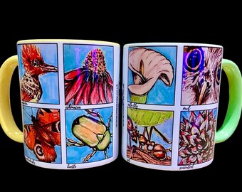 Mixarray Printed ‘Doodles’ Mug - Nature Collage