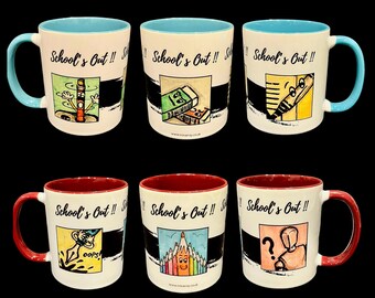Mixarray Printed ‘Doodles’ Mug - ‘School’s Out’