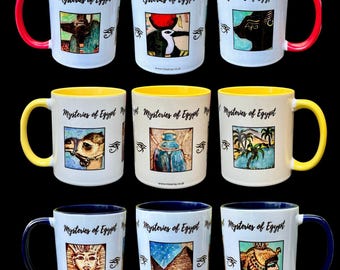 Mixarray Printed ‘Doodles’ Mug - ‘Mysteries of Egypt’